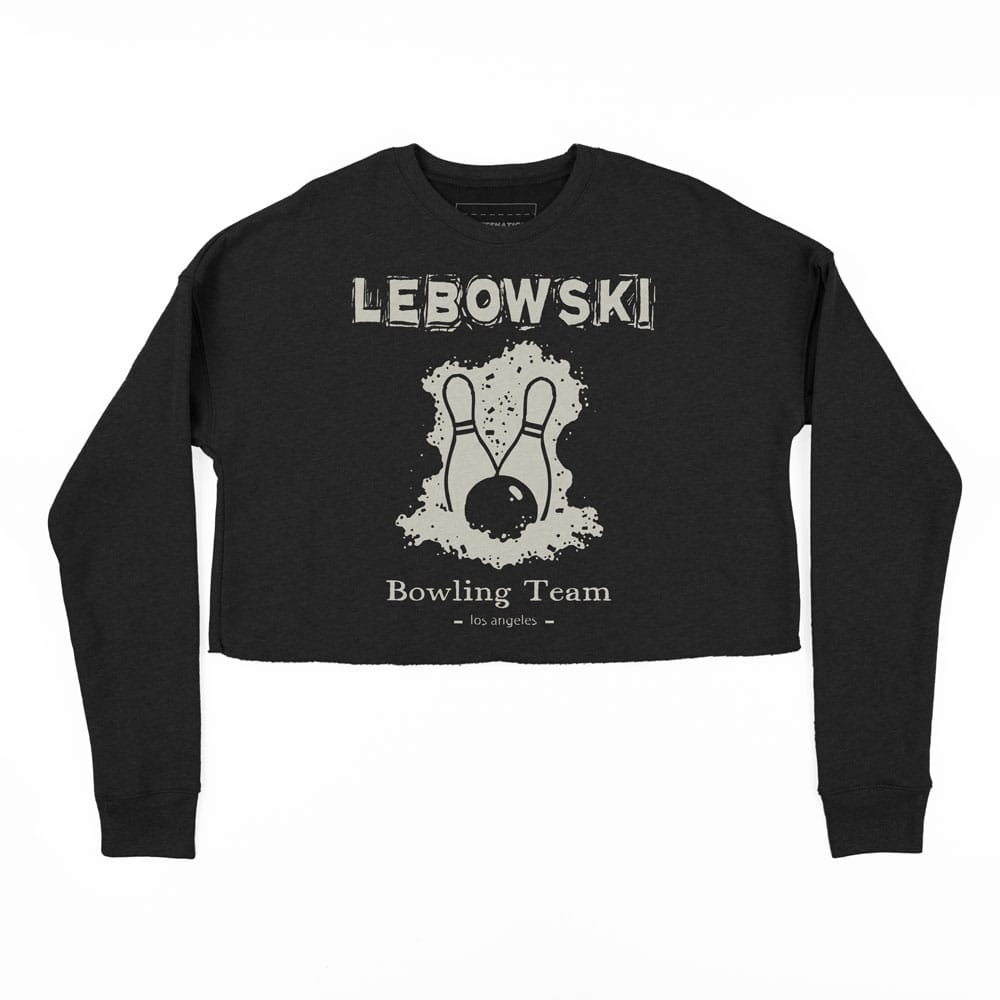 Lebowski Bowling Team Womens Crop Sweatshirt Lebowski Bowling Team Women’s