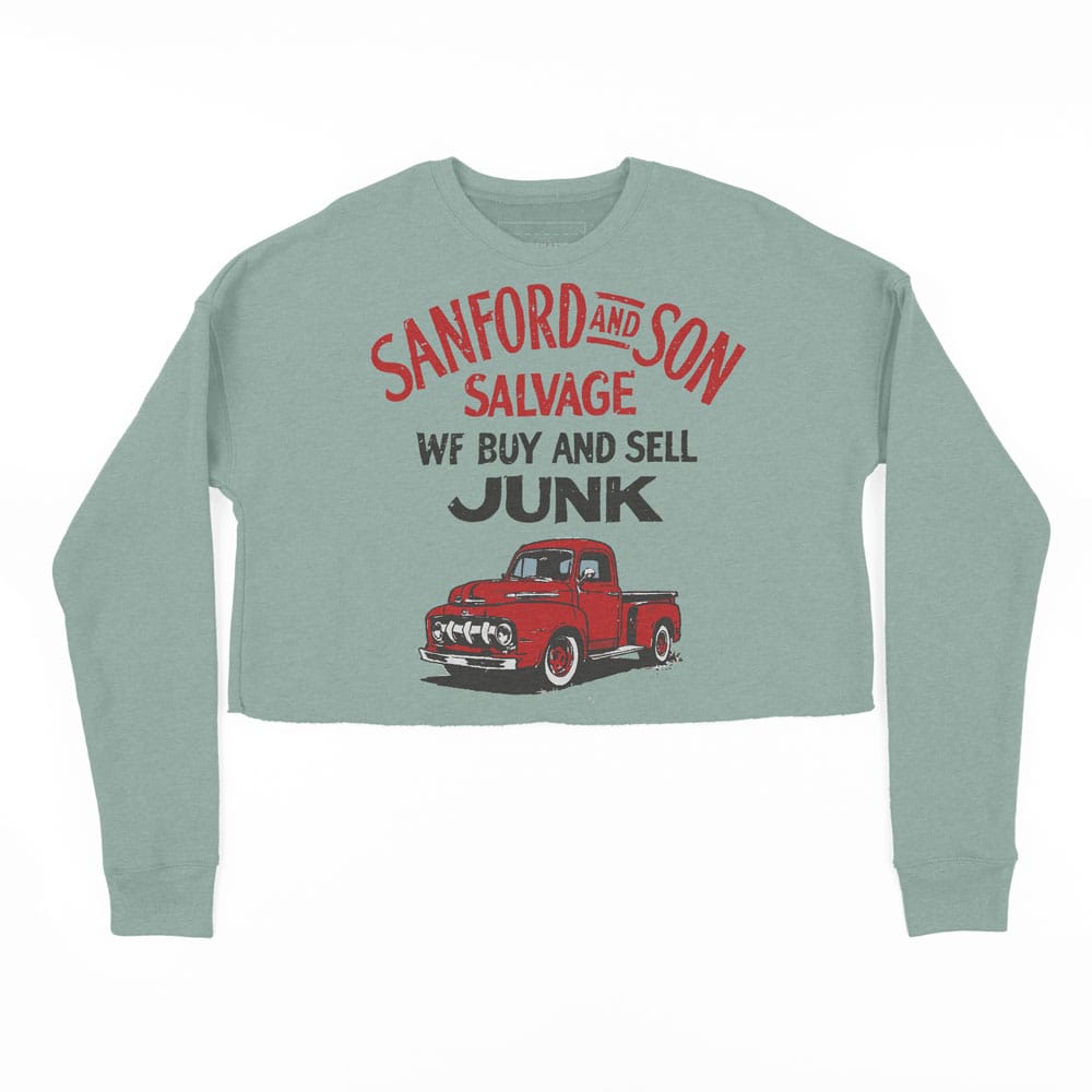 Sanford and Son Salvage 70s Tv Show Crop Sweatshirt - we buy and sell junk