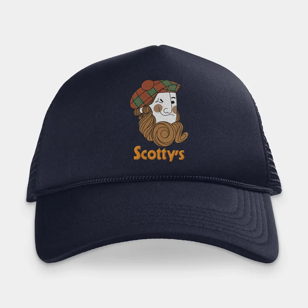 Alternative view of Scotty's Builders Supply men's trucker hat