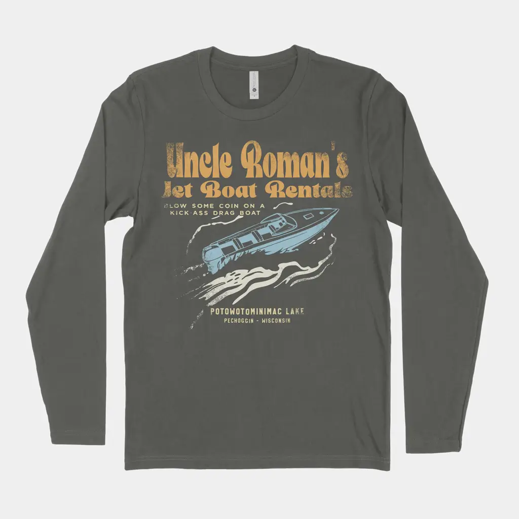 Alternative view of Uncle Roman's Jet Boat Rentals raglan sleeve