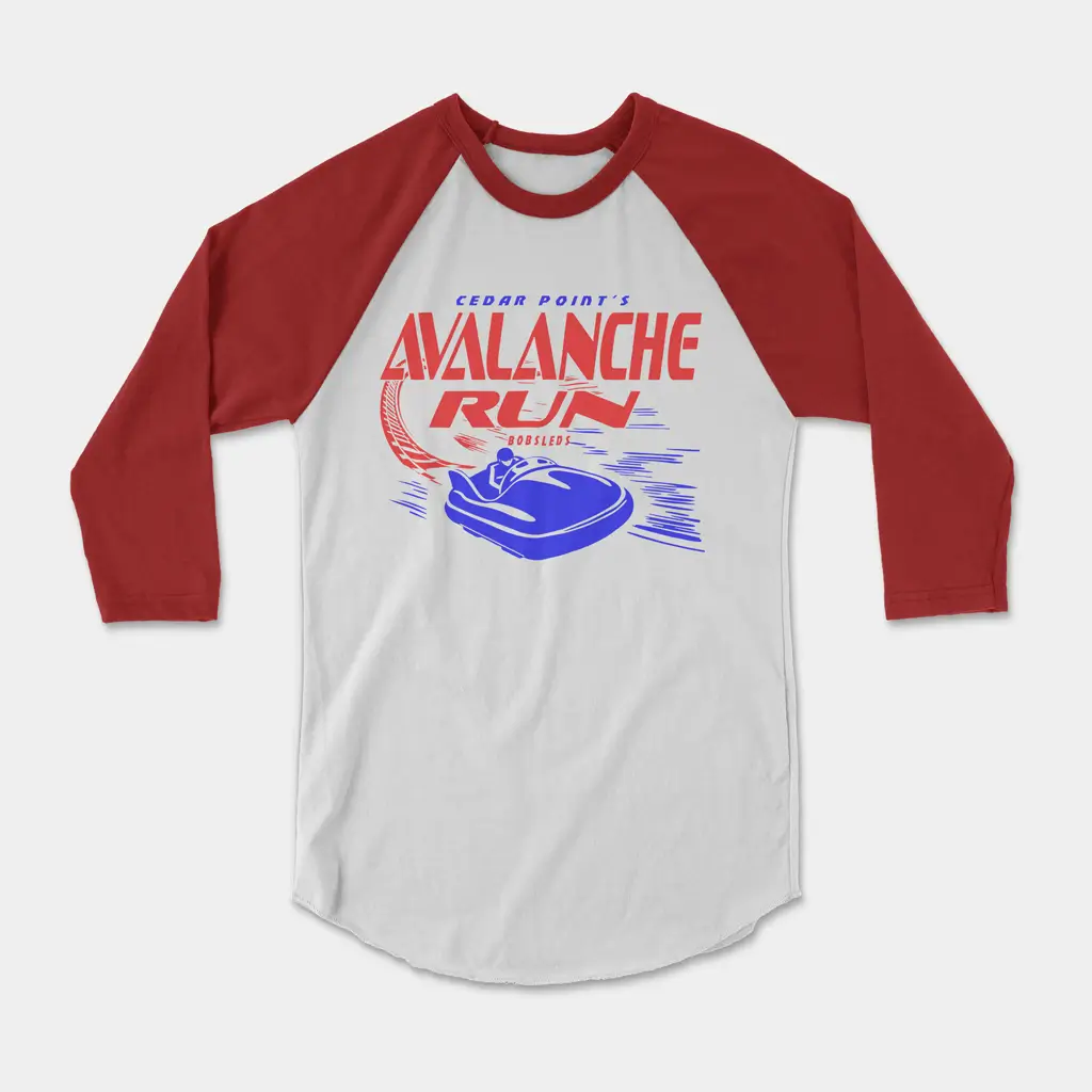 Alternative view of Cedar Point Avalanche Run ¾ Sleeve Raglan Tee