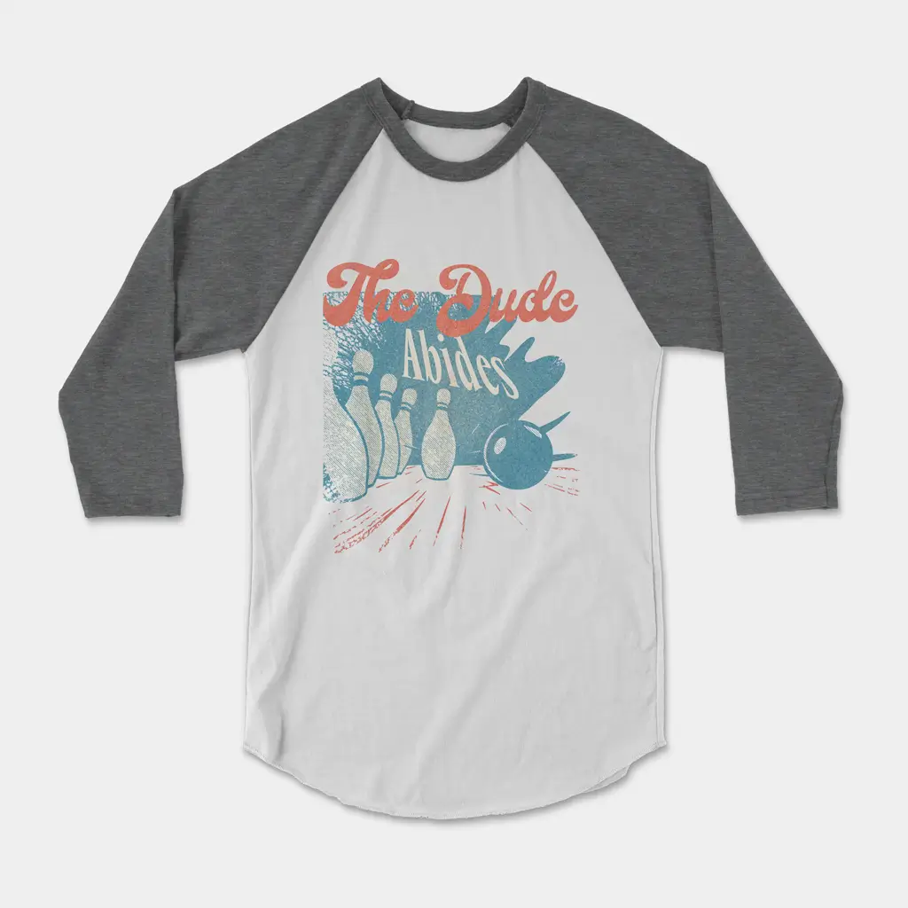 Alternative view of The Dude Abides 3/4 sleeve raglan shirt