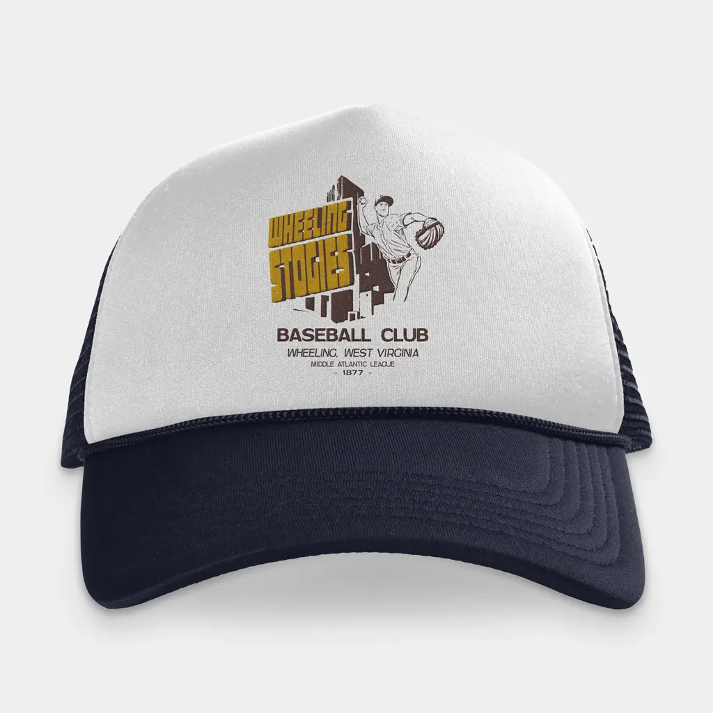 wheeling stogies mens trucker hat